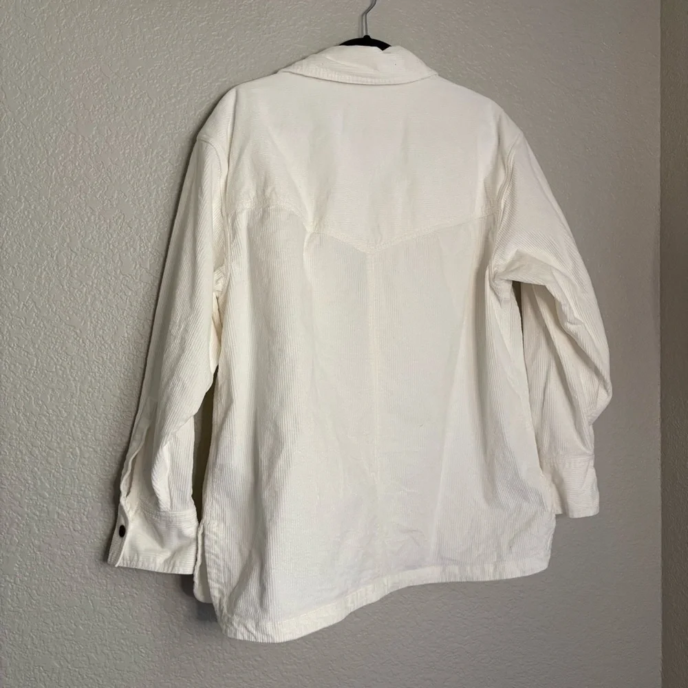 Madewell Corduroy Relaxed Shirt-Jacket Women's XL Winter White Ivory
